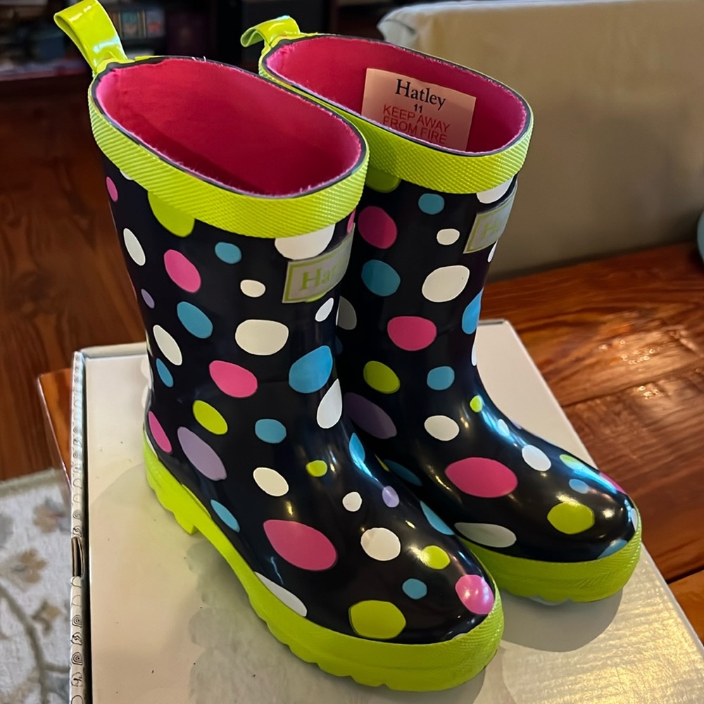 Hatley classic kids rain boot Sunny Dots size 11